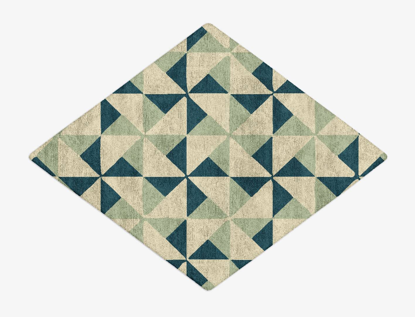 Fans Modern Geometrics Diamond Hand Tufted Bamboo Silk Custom Rug by Rug Artisan