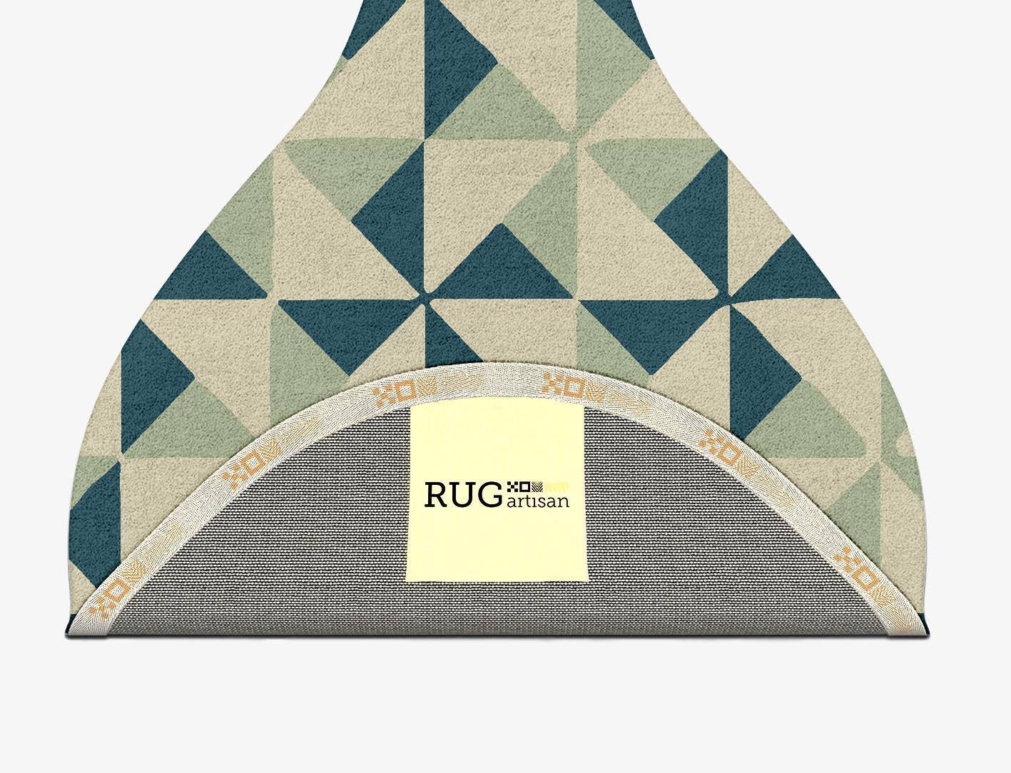 Fans Modern Geometrics Drop Hand Tufted Pure Wool Custom Rug by Rug Artisan