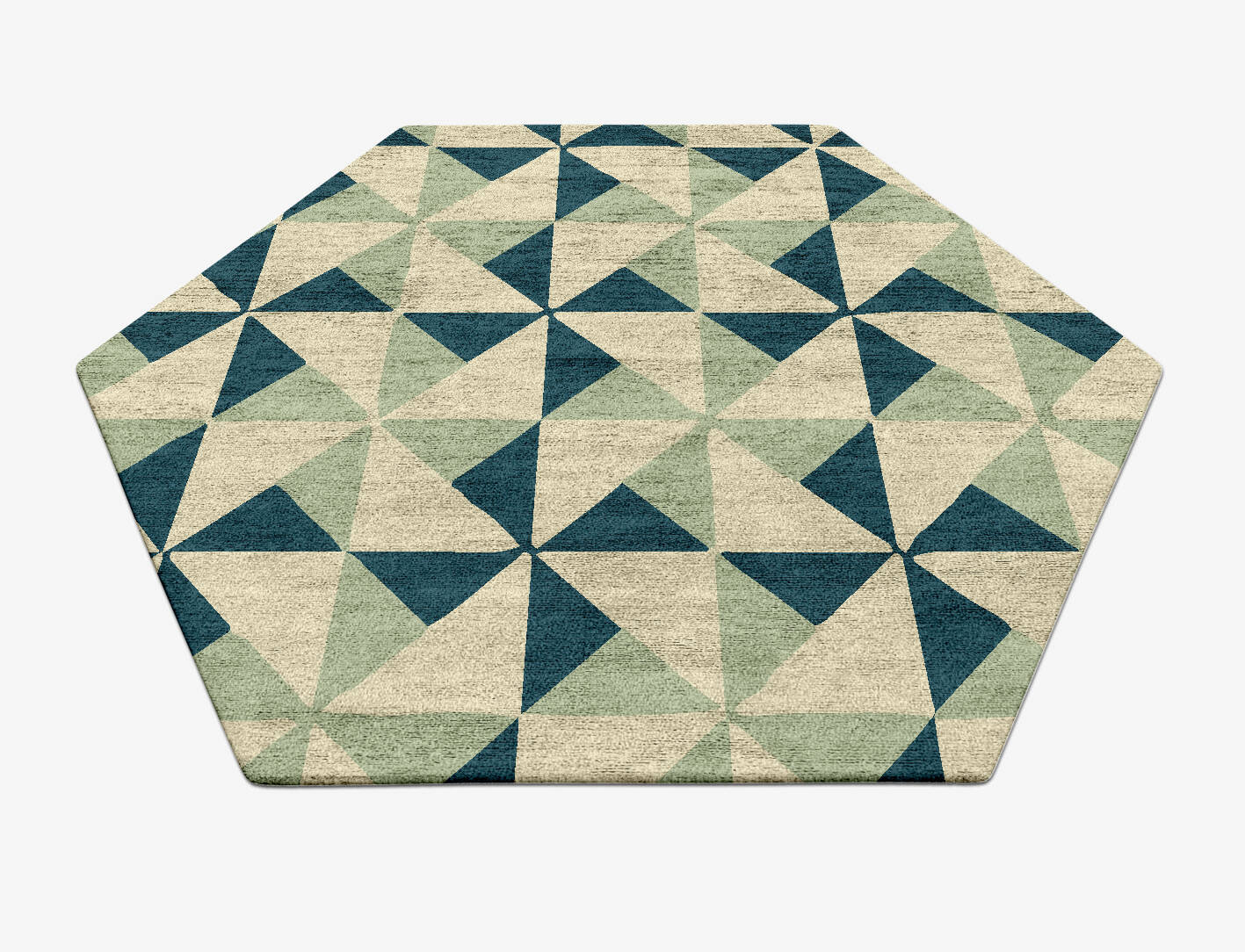 Fans Modern Geometrics Hexagon Hand Tufted Bamboo Silk Custom Rug by Rug Artisan