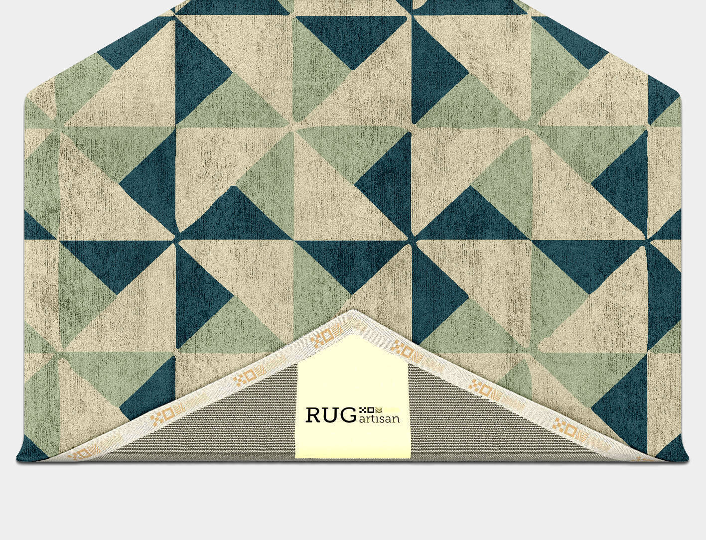 Fans Modern Geometrics Hexagon Hand Tufted Bamboo Silk Custom Rug by Rug Artisan