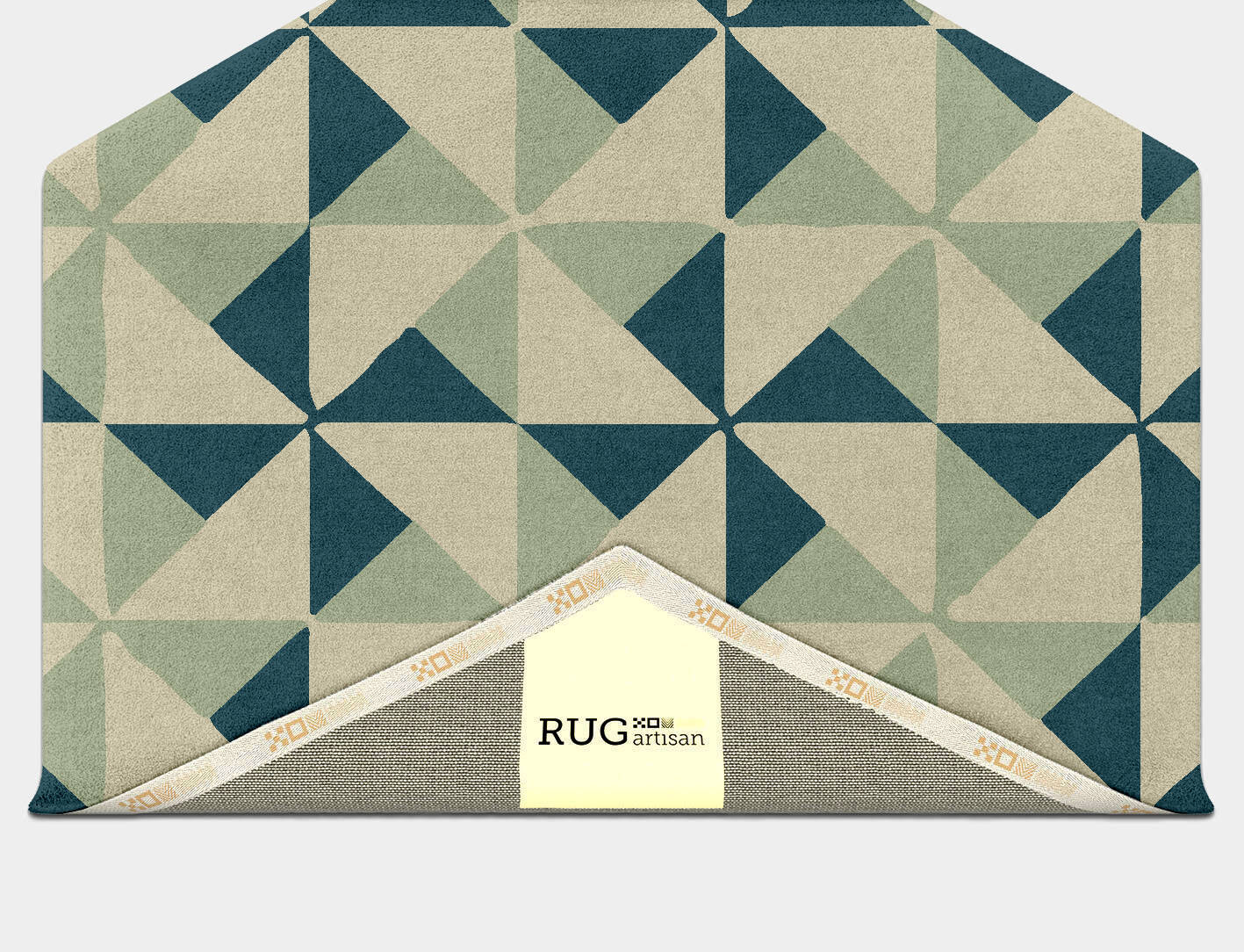 Fans Modern Geometrics Hexagon Hand Tufted Pure Wool Custom Rug by Rug Artisan
