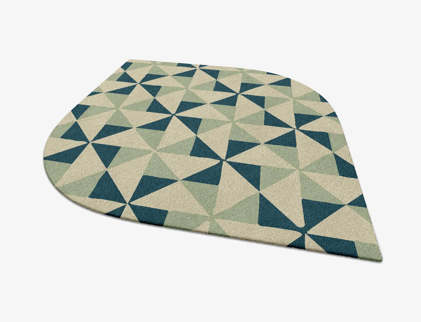 Fans Modern Geometrics Ogee Hand Tufted Pure Wool Custom Rug by Rug Artisan