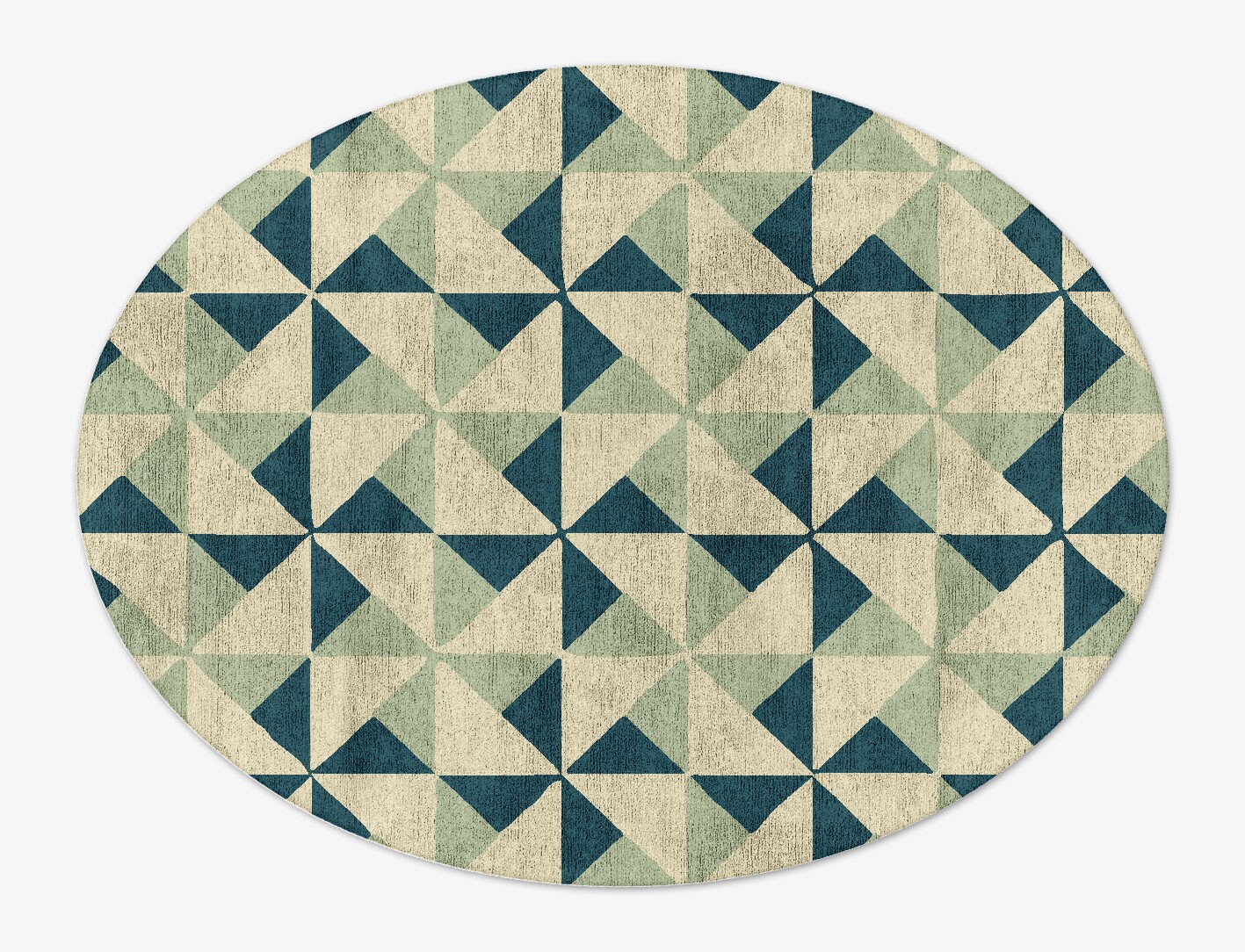 Fans Geometric Oval Hand Tufted Bamboo Silk Custom Rug by Rug Artisan