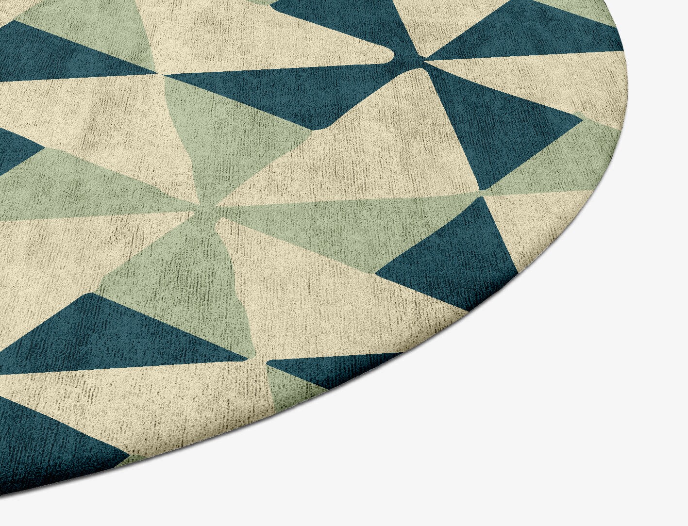 Fans Geometric Oval Hand Tufted Bamboo Silk Custom Rug by Rug Artisan