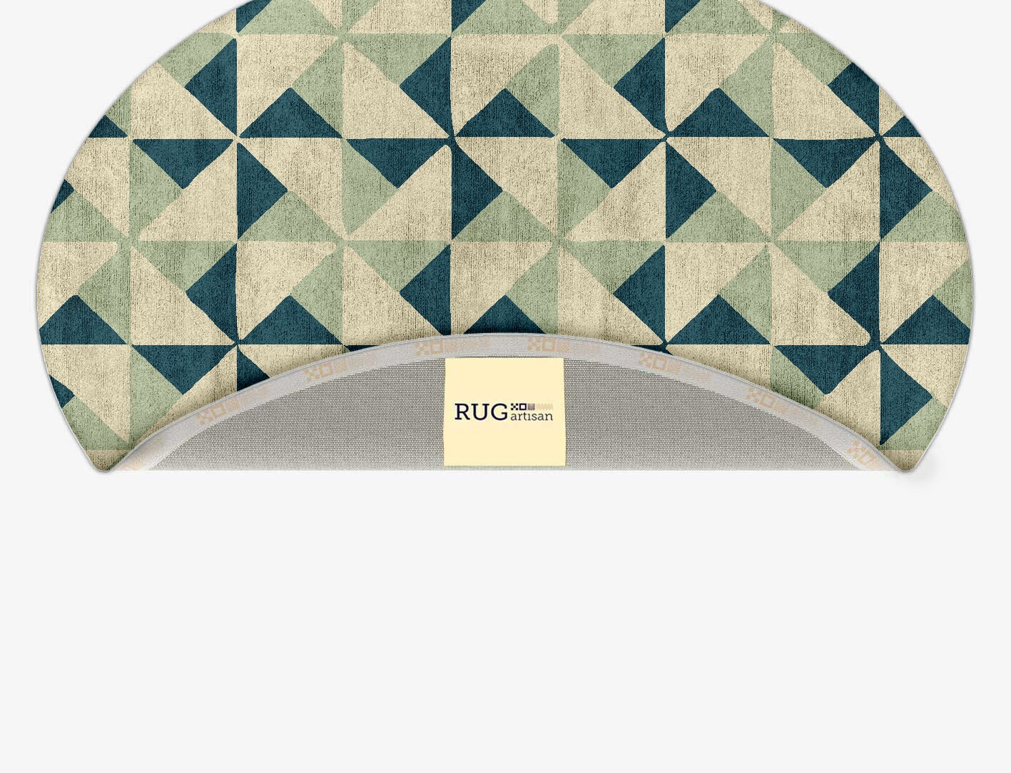 Fans Geometric Oval Hand Tufted Bamboo Silk Custom Rug by Rug Artisan