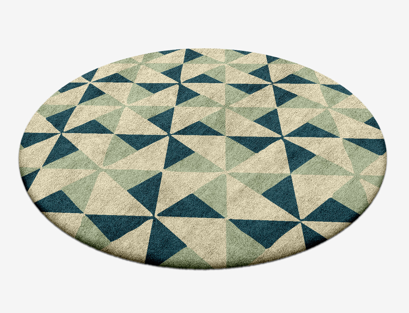 Fans Geometric Round Hand Tufted Bamboo Silk Custom Rug by Rug Artisan