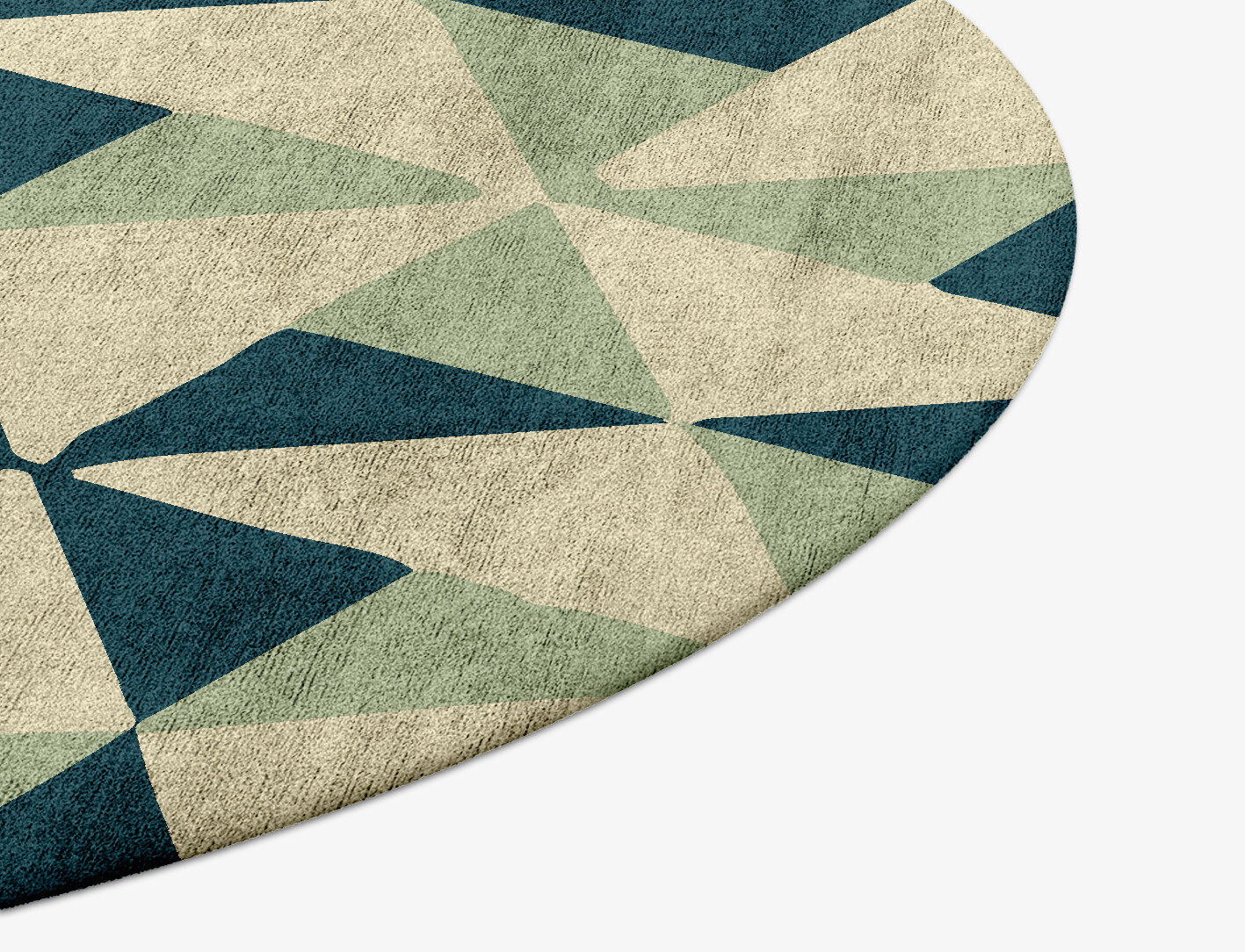 Fans Geometric Round Hand Tufted Bamboo Silk Custom Rug by Rug Artisan