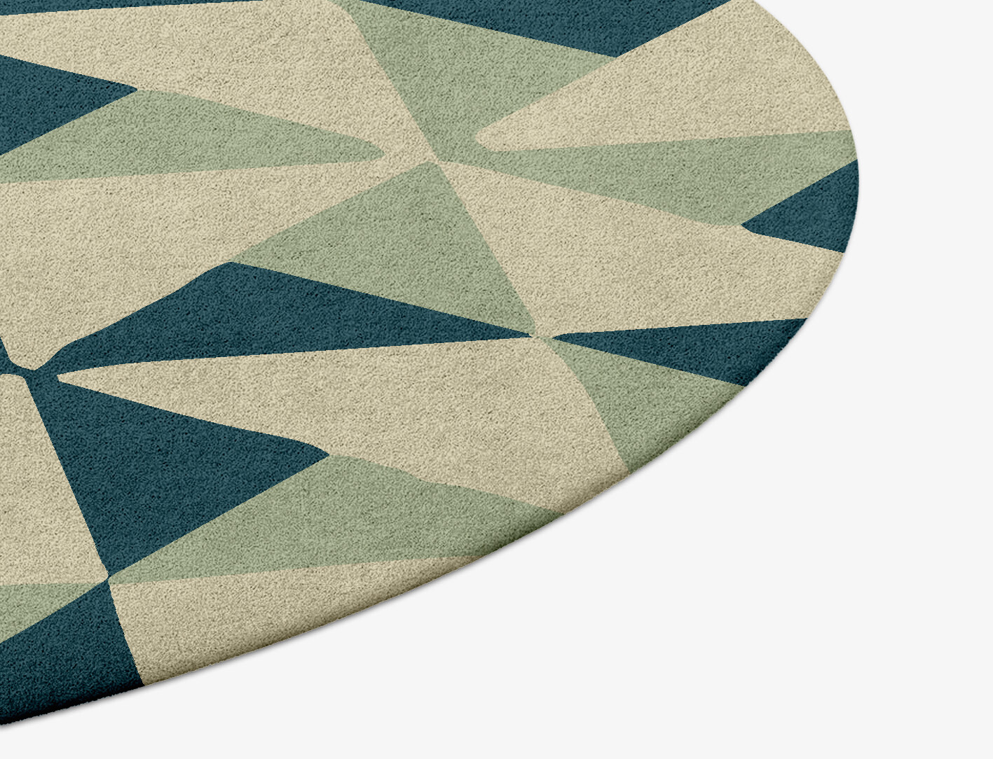 Fans Geometric Round Hand Tufted Pure Wool Custom Rug by Rug Artisan