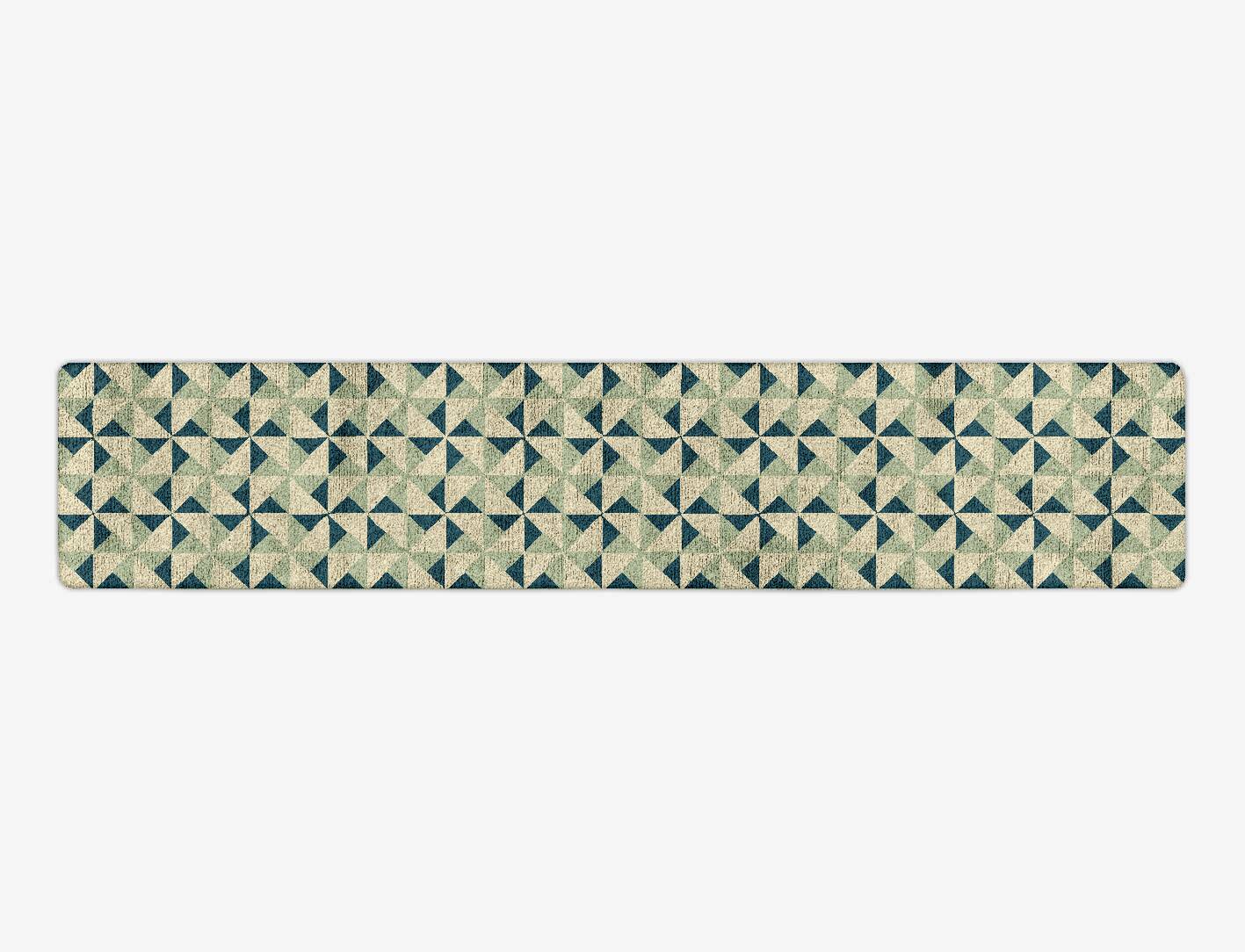 Fans Modern Geometrics Runner Hand Tufted Bamboo Silk Custom Rug by Rug Artisan