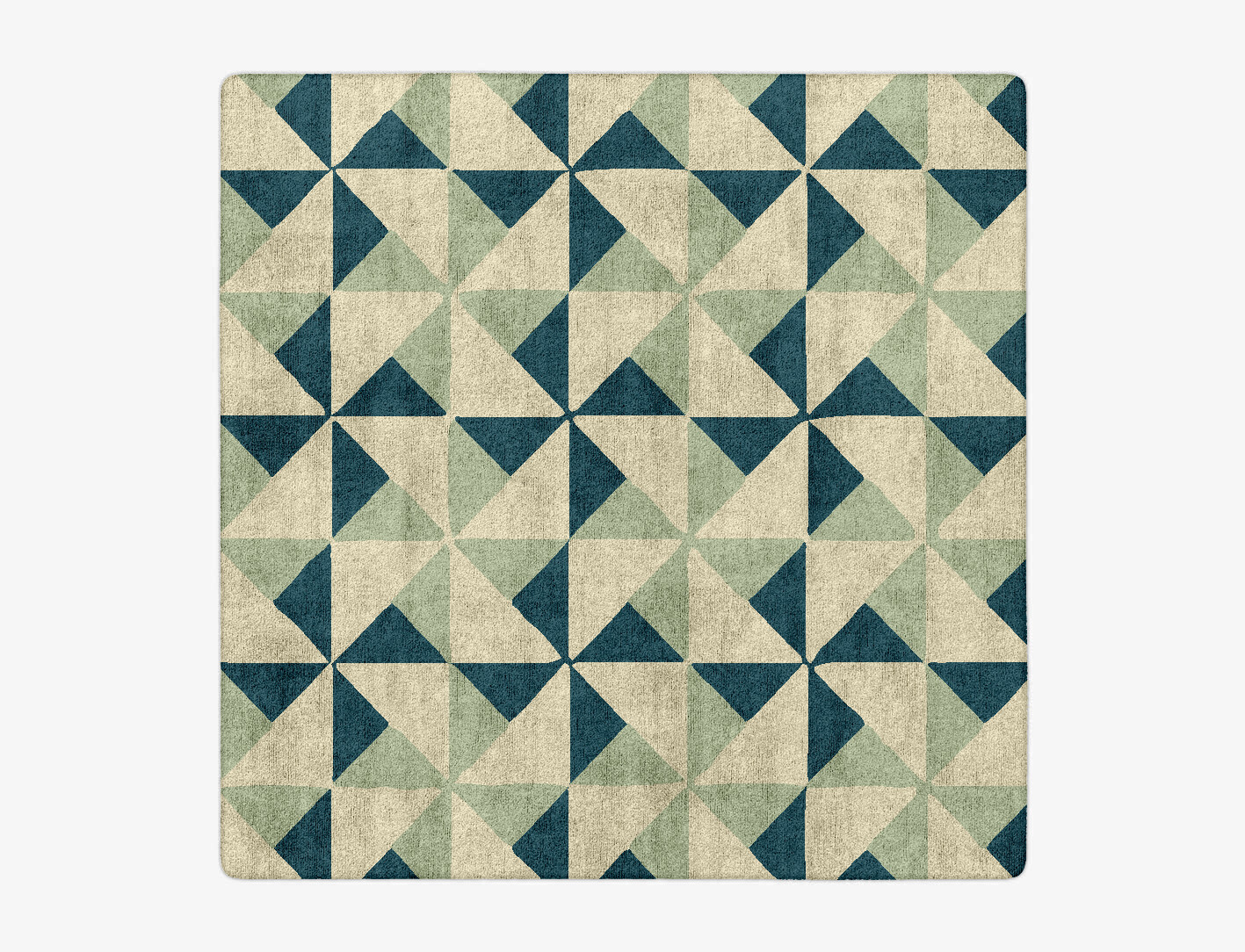 Fans Geometric Square Hand Tufted Bamboo Silk Custom Rug by Rug Artisan
