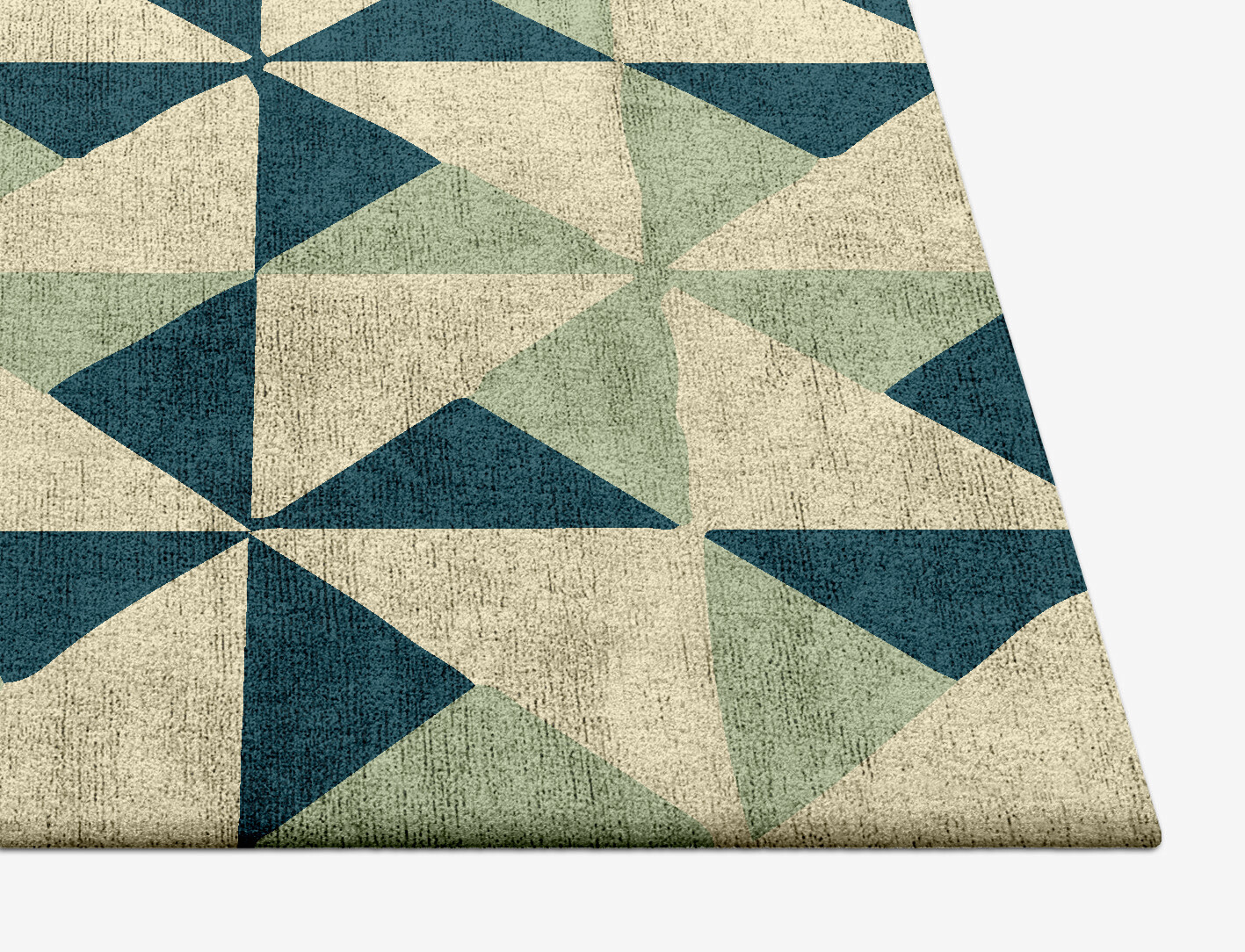 Fans Geometric Square Hand Tufted Bamboo Silk Custom Rug by Rug Artisan