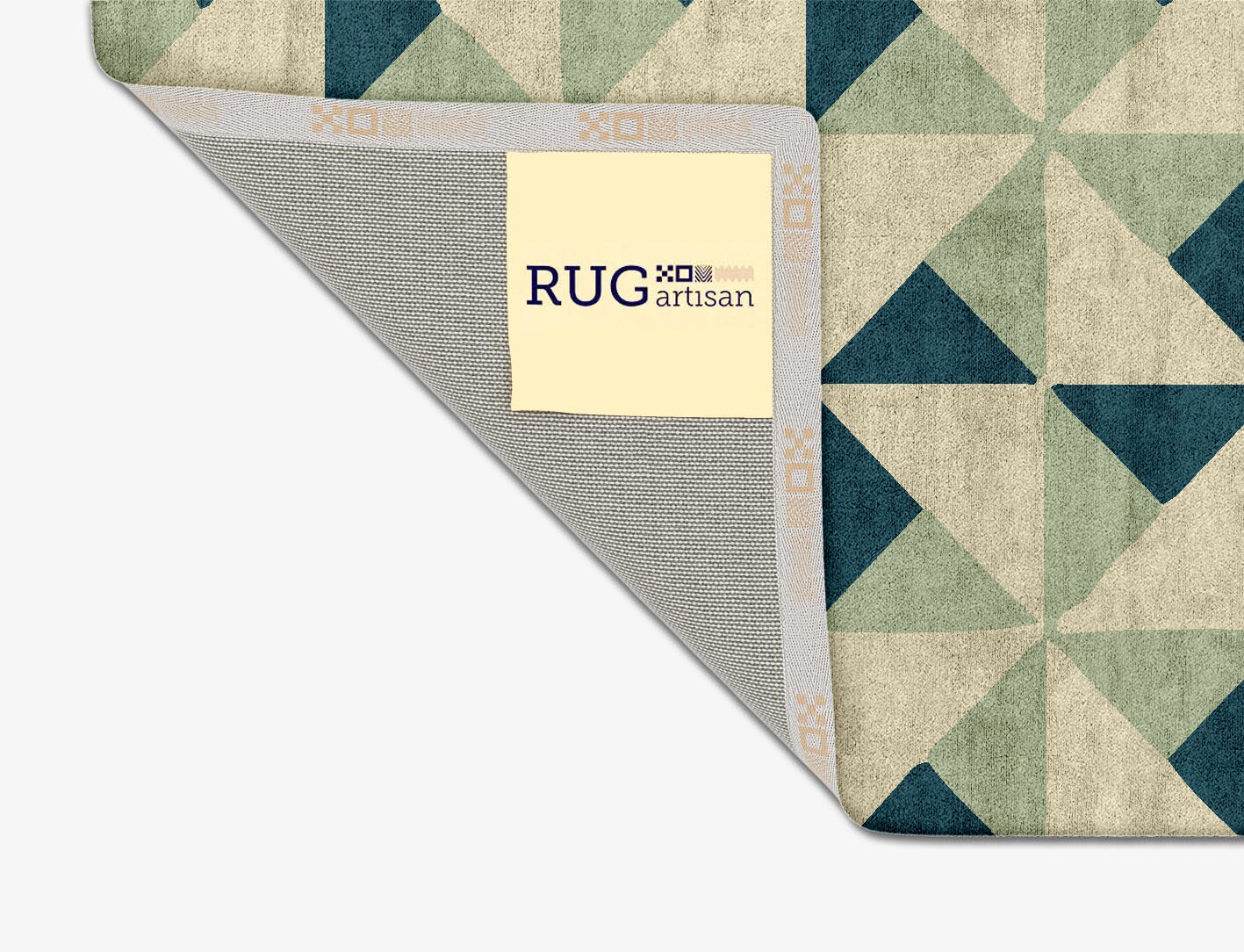 Fans Geometric Square Hand Tufted Bamboo Silk Custom Rug by Rug Artisan