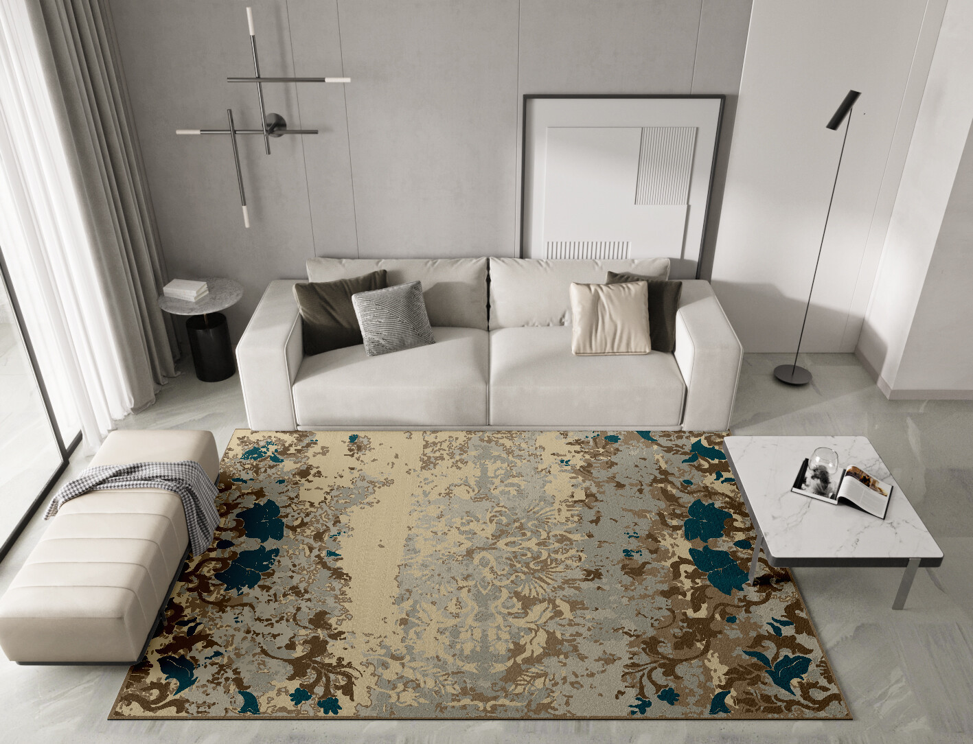 Farah Persian Bagh Rectangle Hand Tufted Pure Wool Custom Rug by Rug Artisan