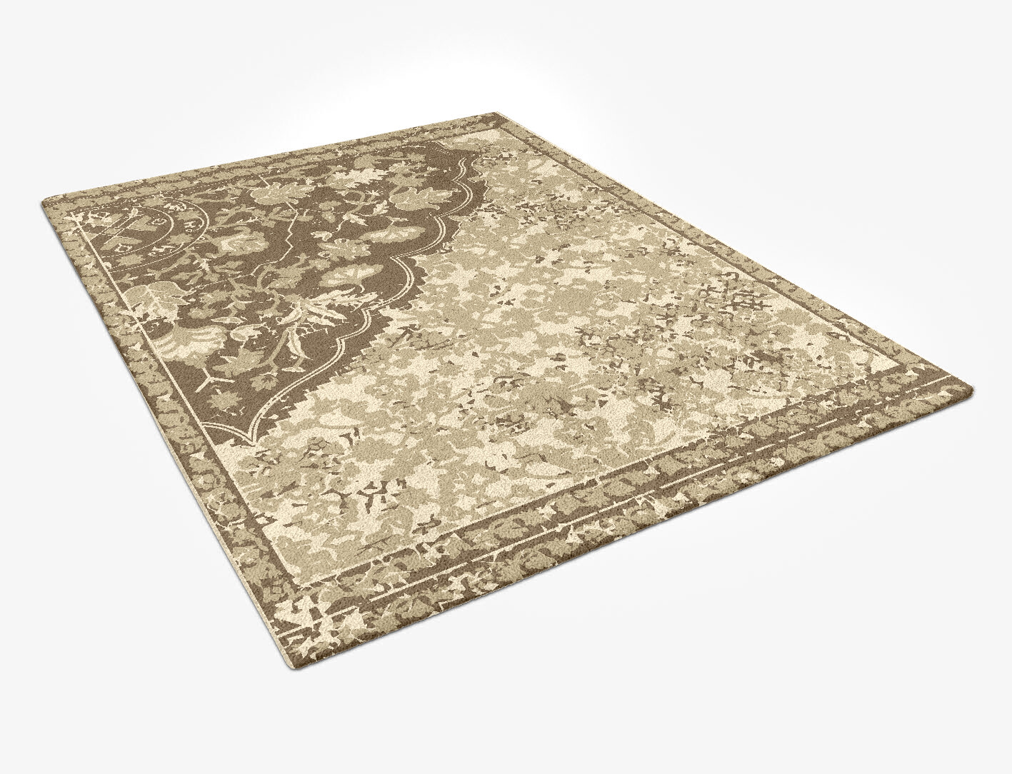 Farahan Beige Persian Bagh Rectangle Hand Tufted Pure Wool Custom Rug by Rug Artisan