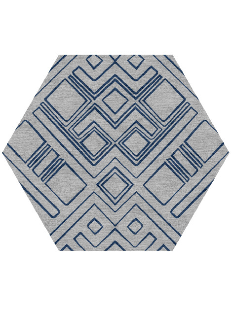 Farmland Batik Hexagon Hand Knotted Tibetan Wool Custom Rug by Rug Artisan