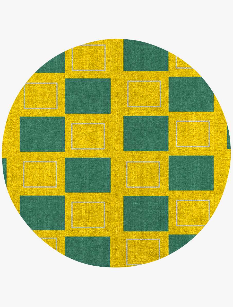 Fascia Geometric Round Flatweave New Zealand Wool Custom Rug by Rug Artisan