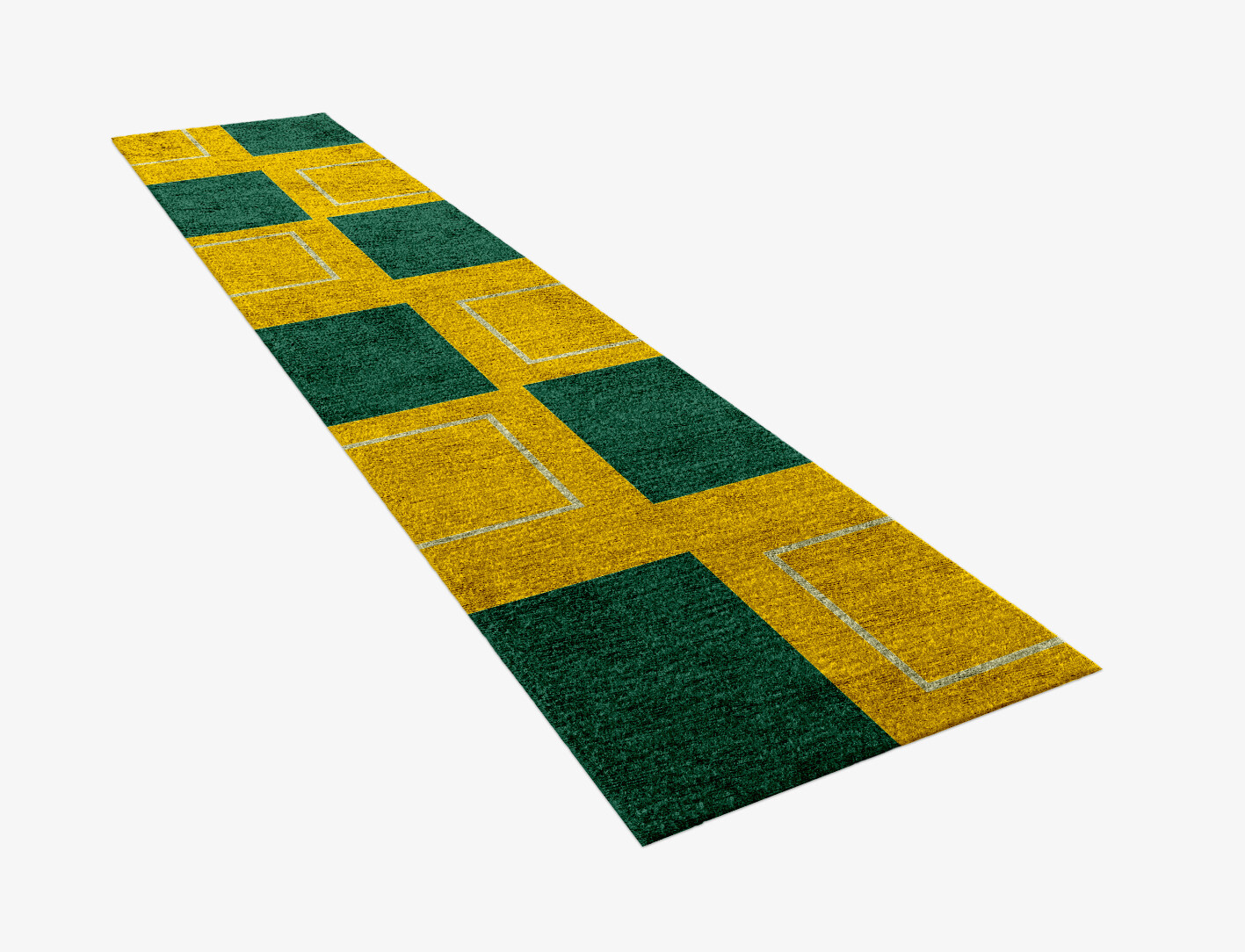 Fascia Geometric Runner Hand Knotted Bamboo Silk Custom Rug by Rug Artisan