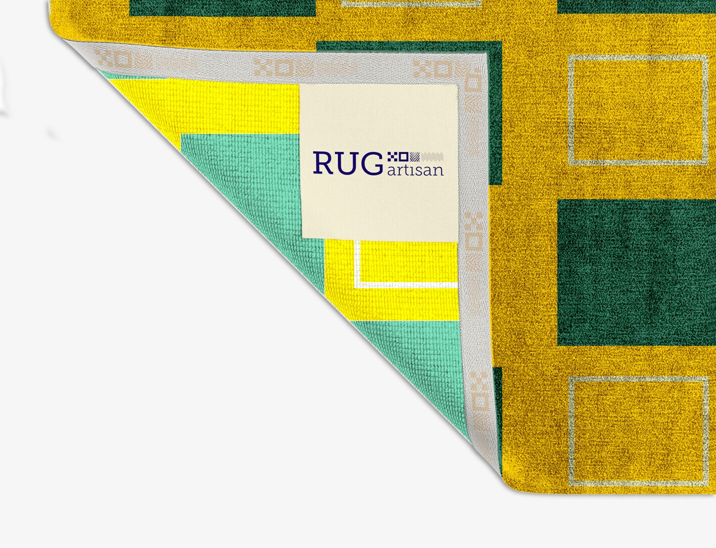 Fascia Geometric Square Hand Knotted Bamboo Silk Custom Rug by Rug Artisan