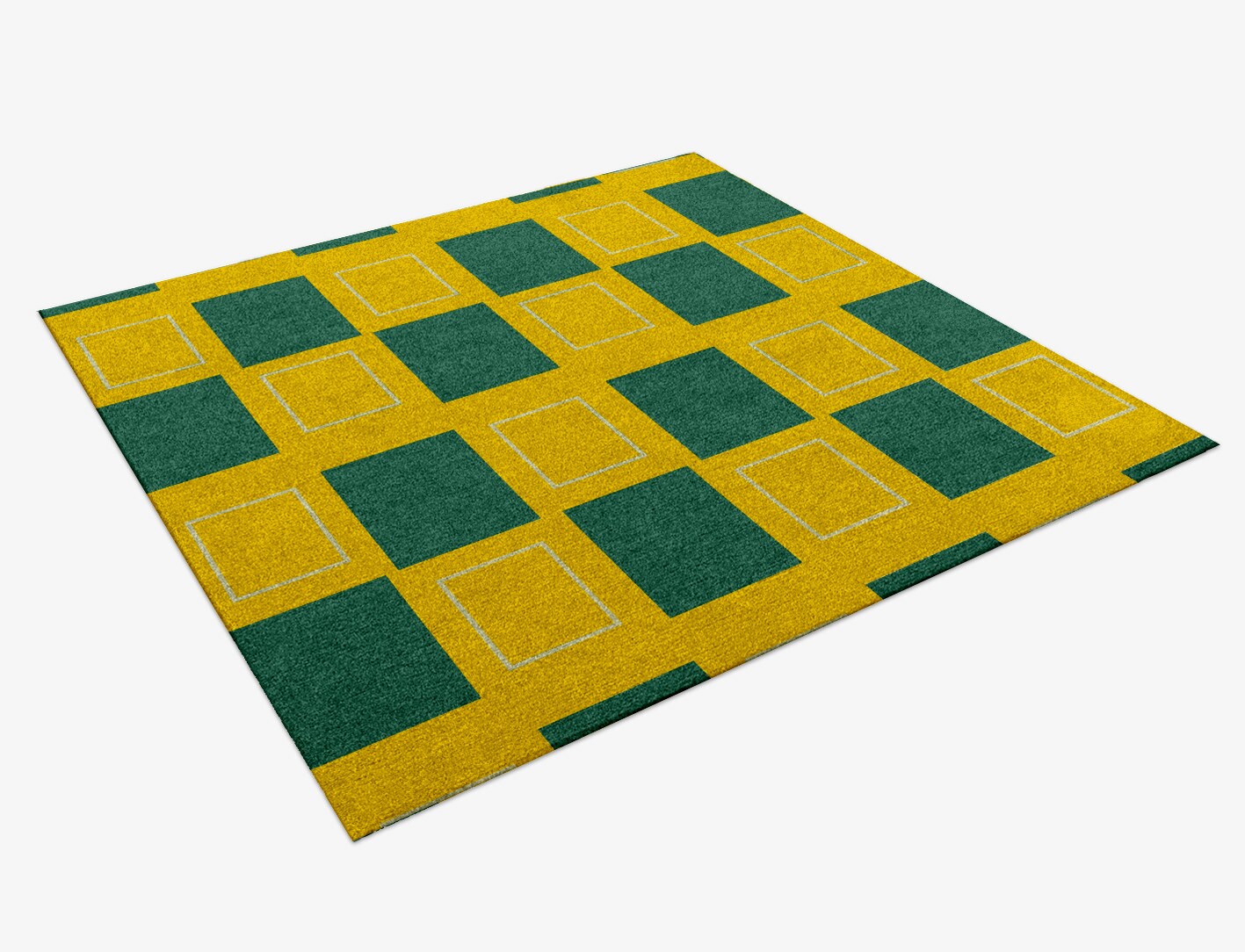 Fascia Geometric Square Hand Knotted Tibetan Wool Custom Rug by Rug Artisan