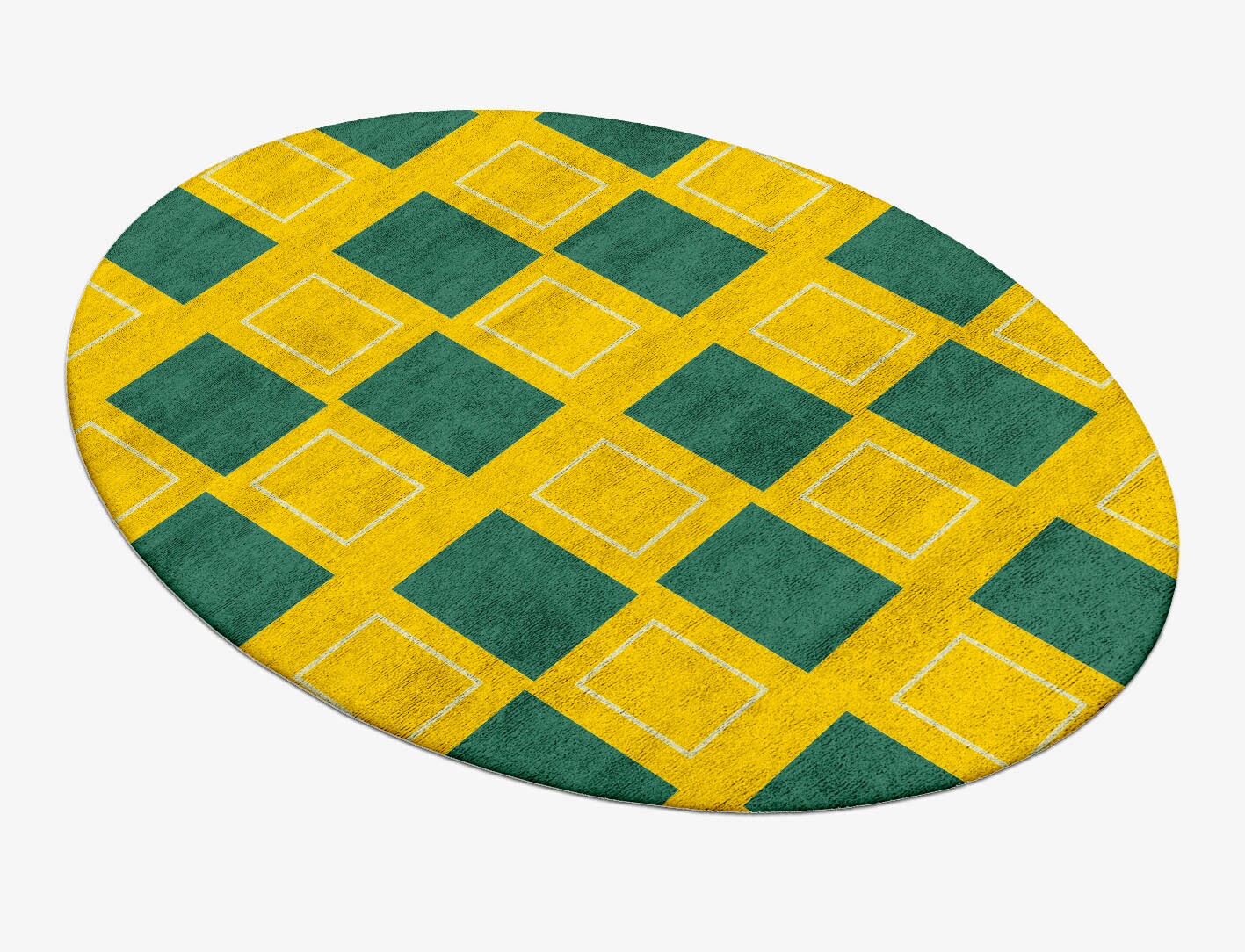 Fascia Geometric Oval Hand Tufted Bamboo Silk Custom Rug by Rug Artisan