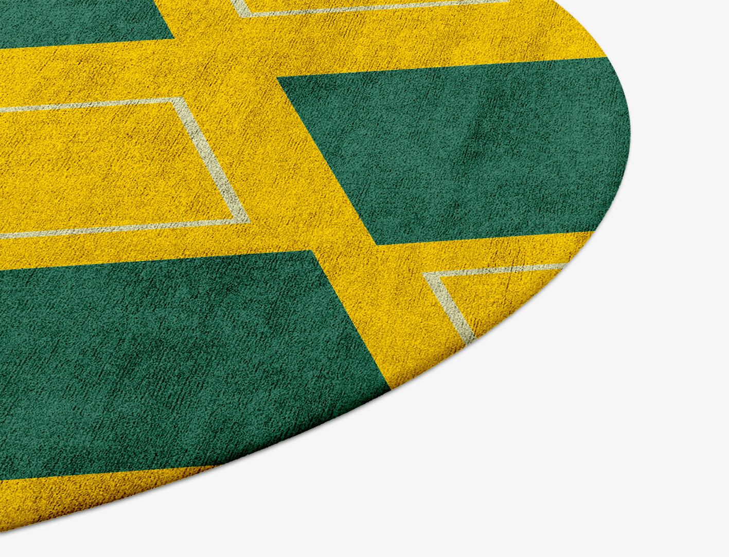 Fascia Geometric Round Hand Tufted Bamboo Silk Custom Rug by Rug Artisan