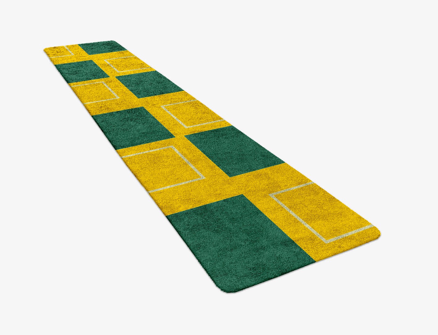 Fascia Geometric Runner Hand Tufted Bamboo Silk Custom Rug by Rug Artisan