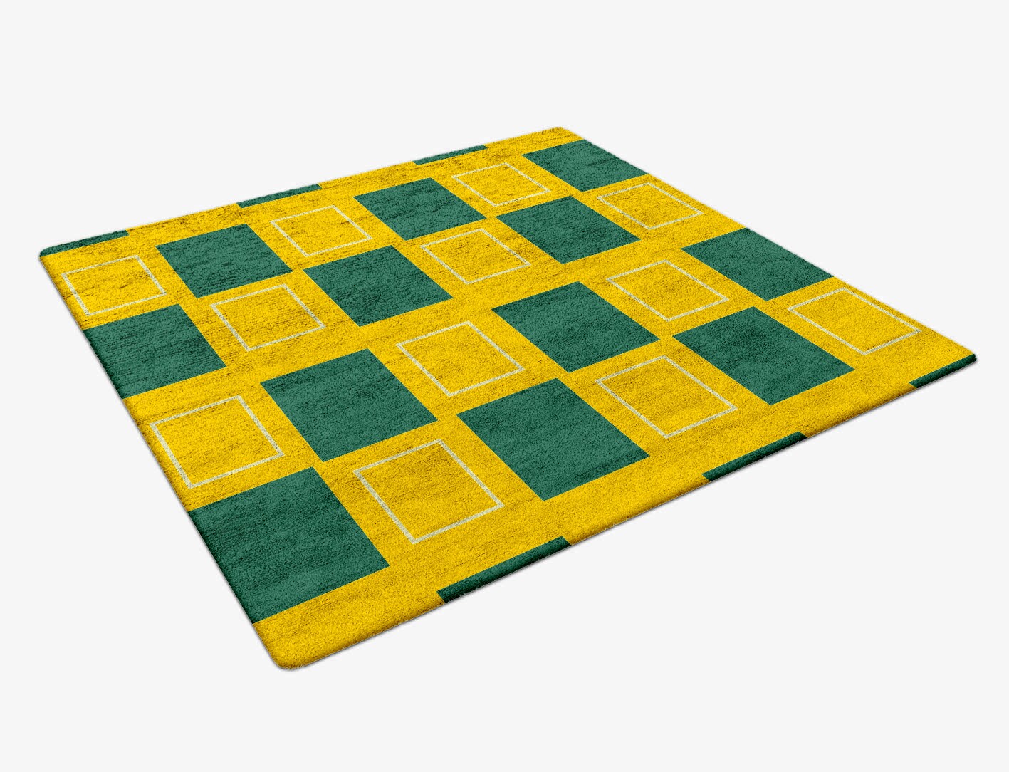 Fascia Geometric Square Hand Tufted Bamboo Silk Custom Rug by Rug Artisan