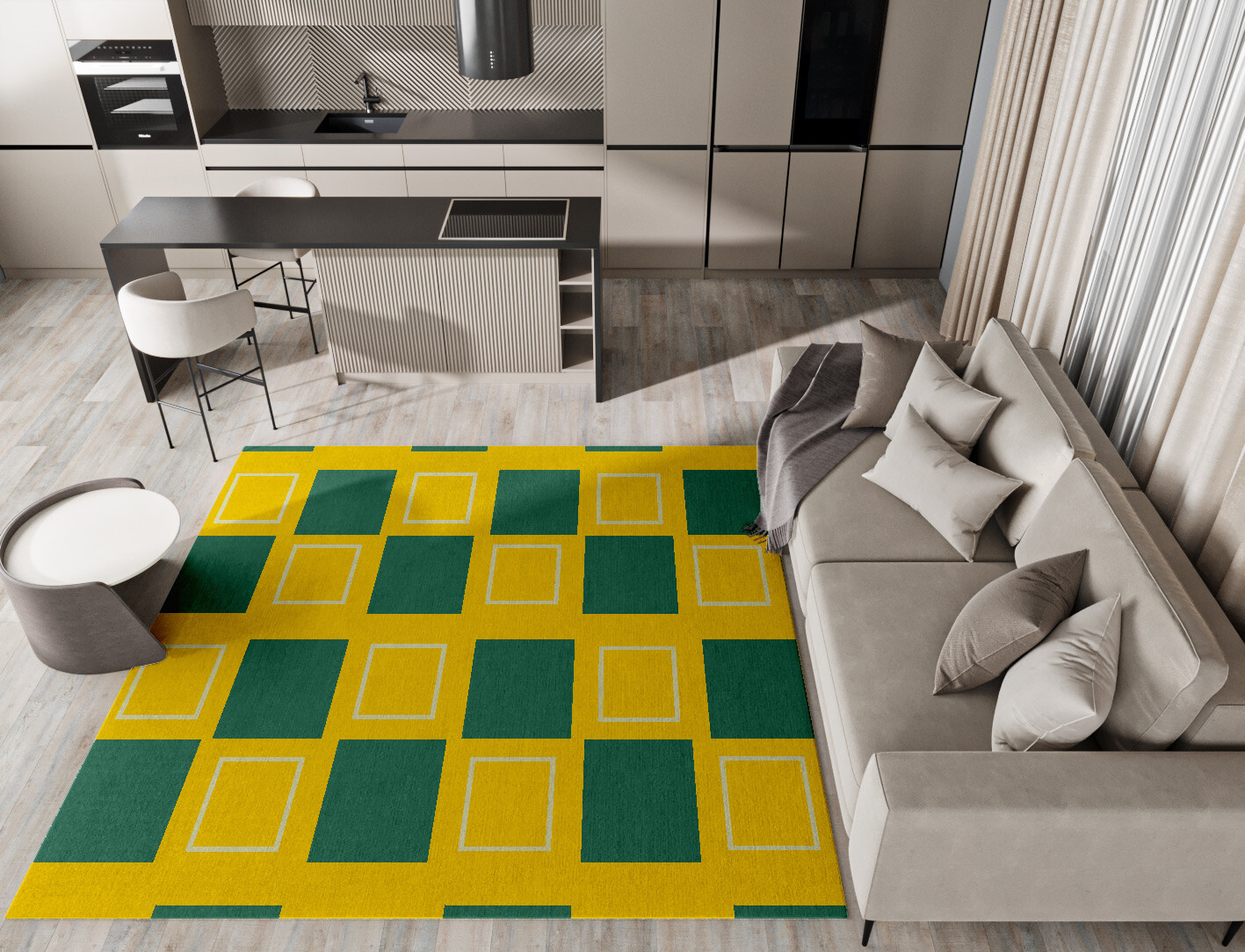Fascia Geometric Square Hand Tufted Pure Wool Custom Rug by Rug Artisan
