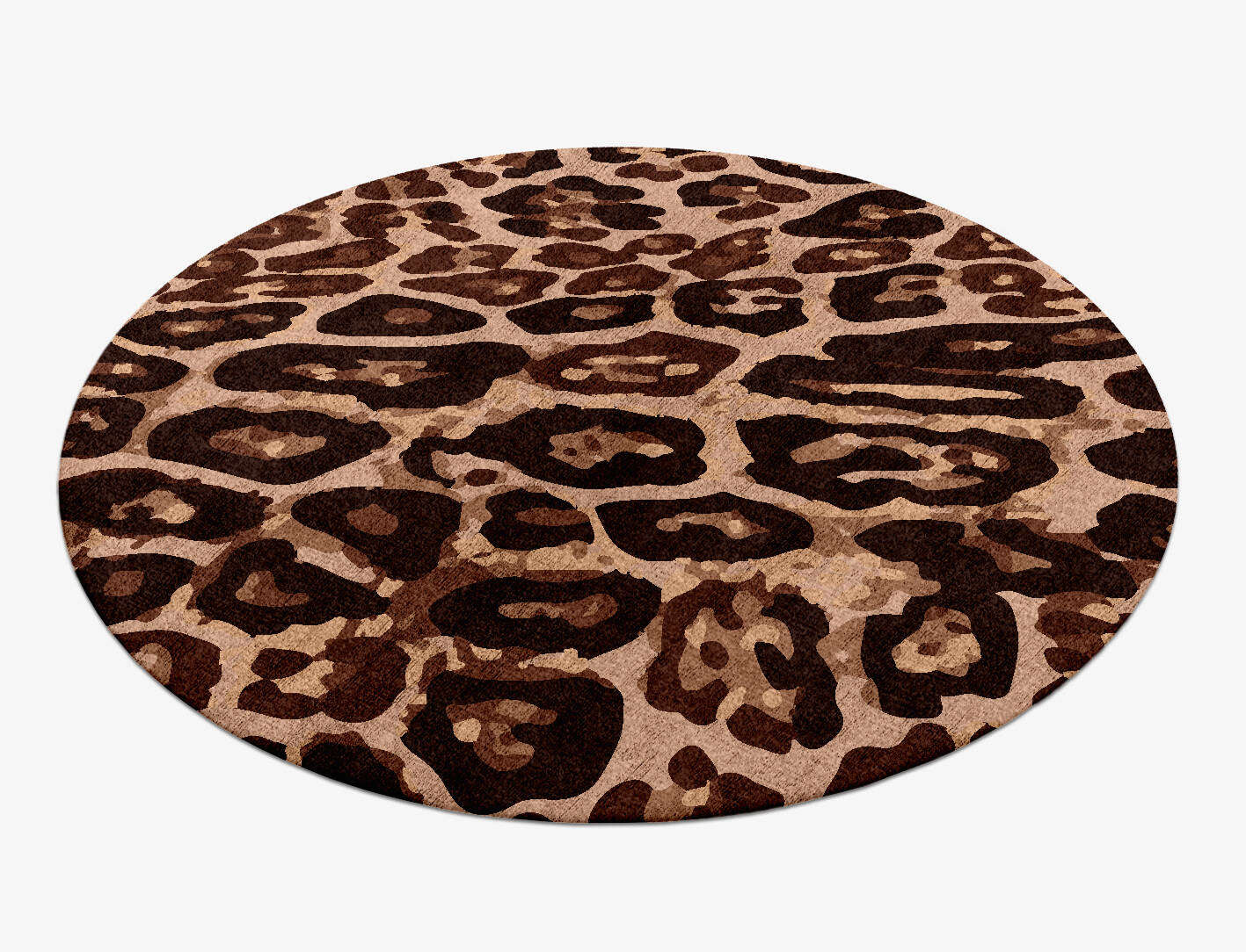 Fawn Spots Animal Prints Round Hand Knotted Bamboo Silk Custom Rug by Rug Artisan