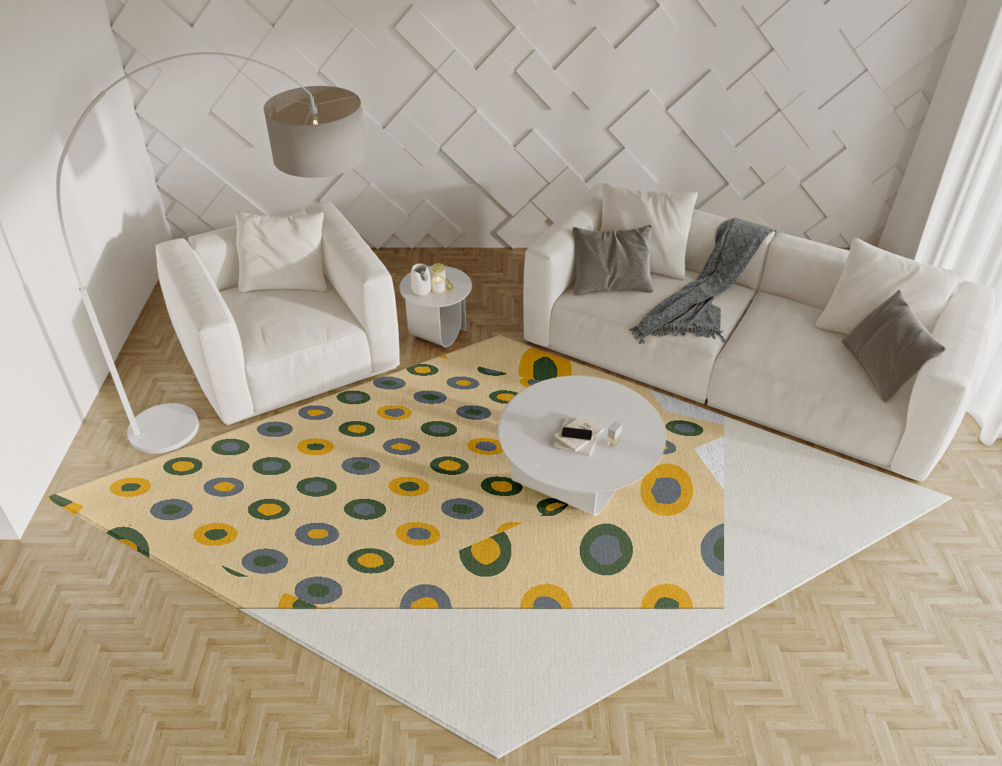 Fay Geometric Diamond Hand Knotted Tibetan Wool Custom Rug by Rug Artisan