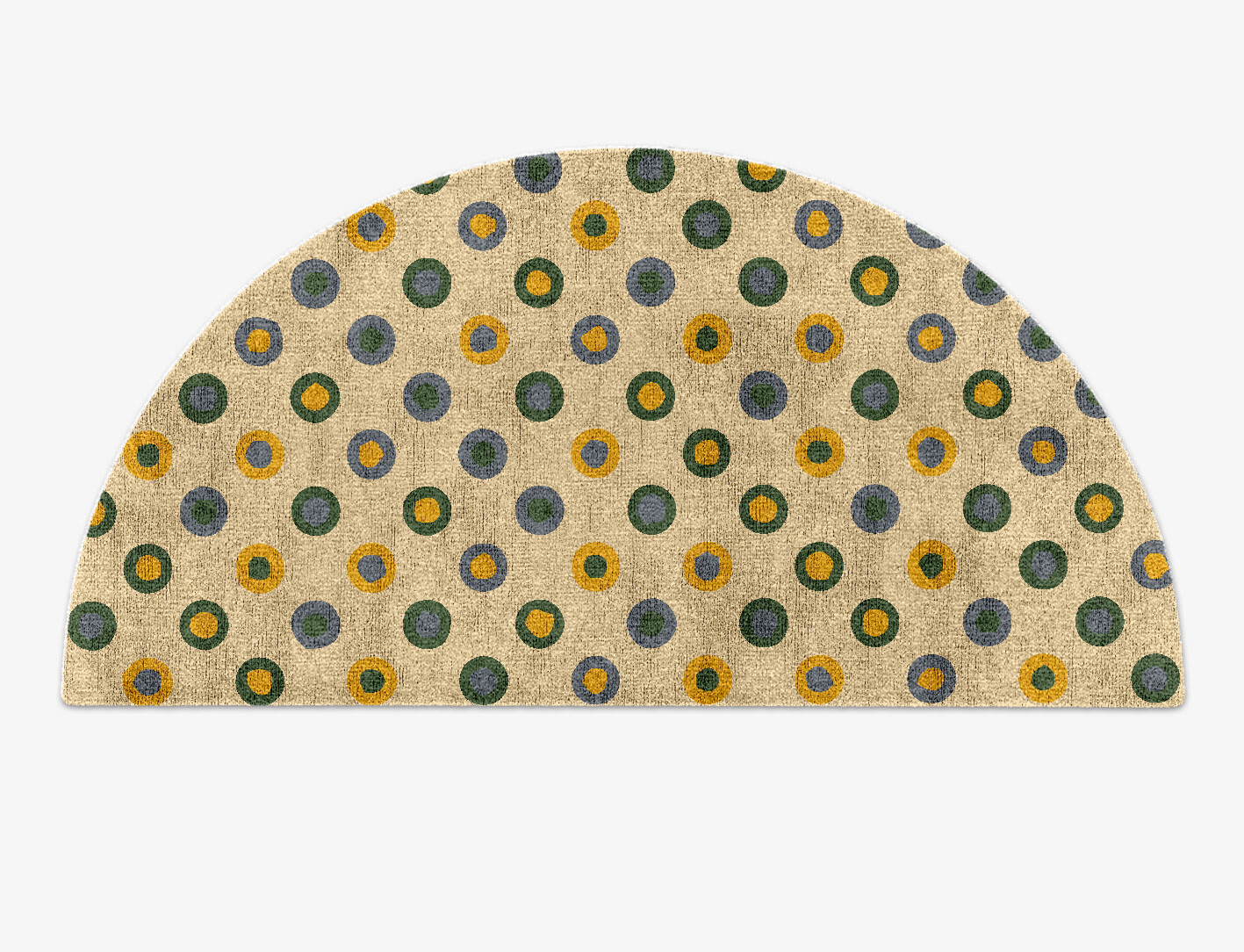 Fay Geometric Halfmoon Hand Knotted Bamboo Silk Custom Rug by Rug Artisan
