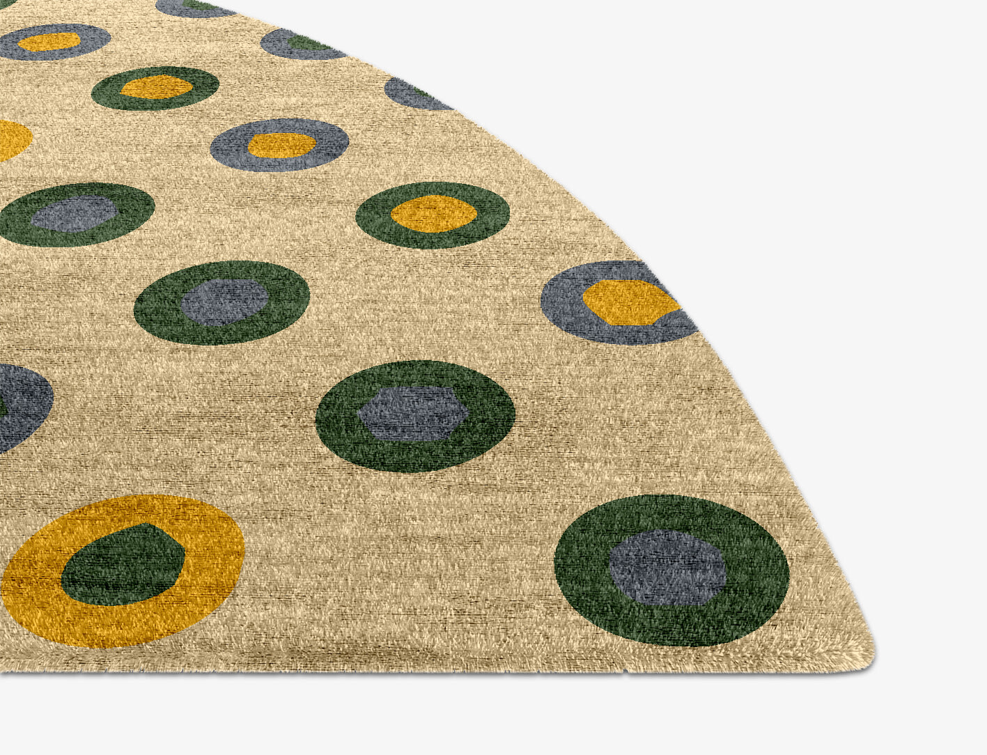 Fay Geometric Halfmoon Hand Knotted Bamboo Silk Custom Rug by Rug Artisan