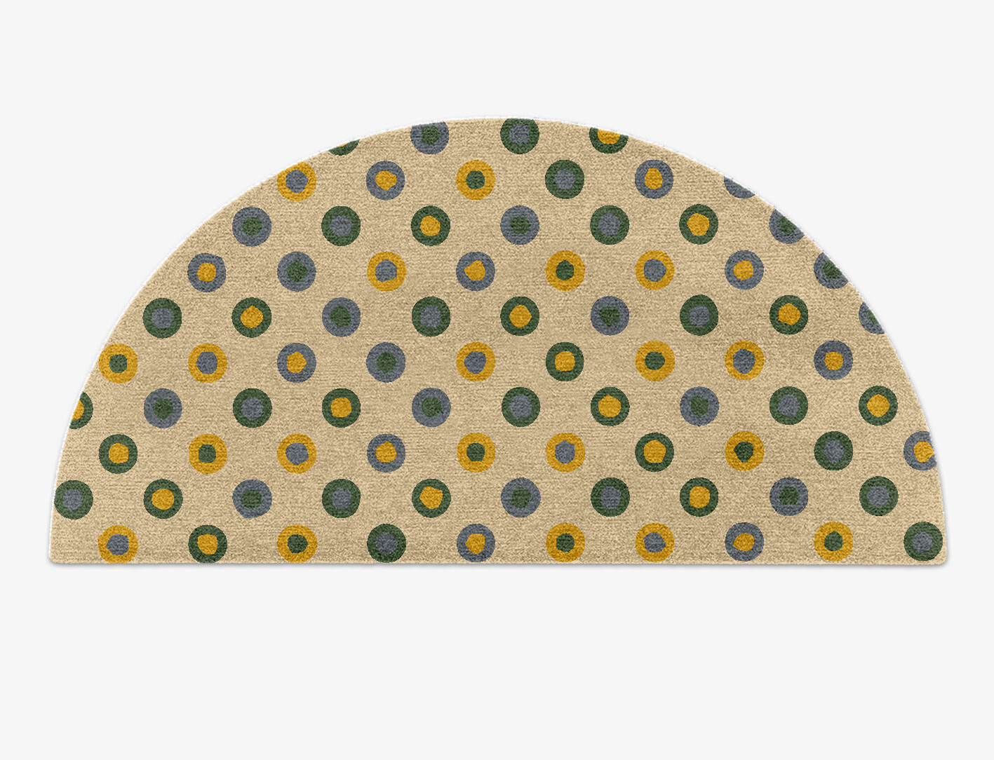 Fay Geometric Halfmoon Hand Knotted Tibetan Wool Custom Rug by Rug Artisan