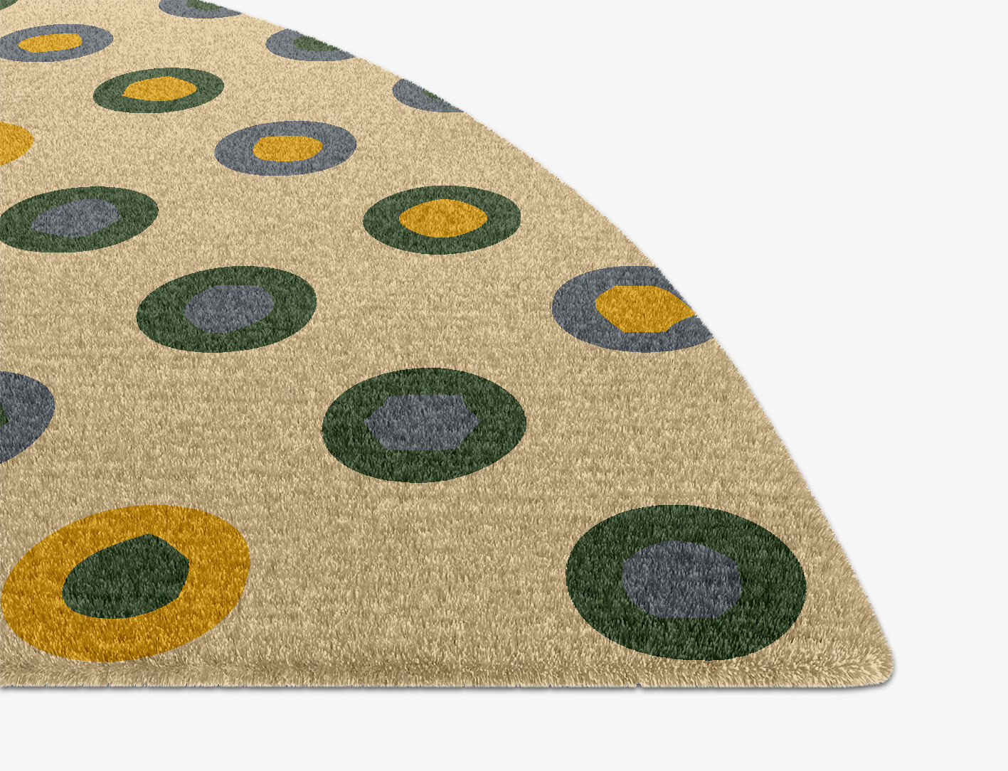 Fay Geometric Halfmoon Hand Knotted Tibetan Wool Custom Rug by Rug Artisan