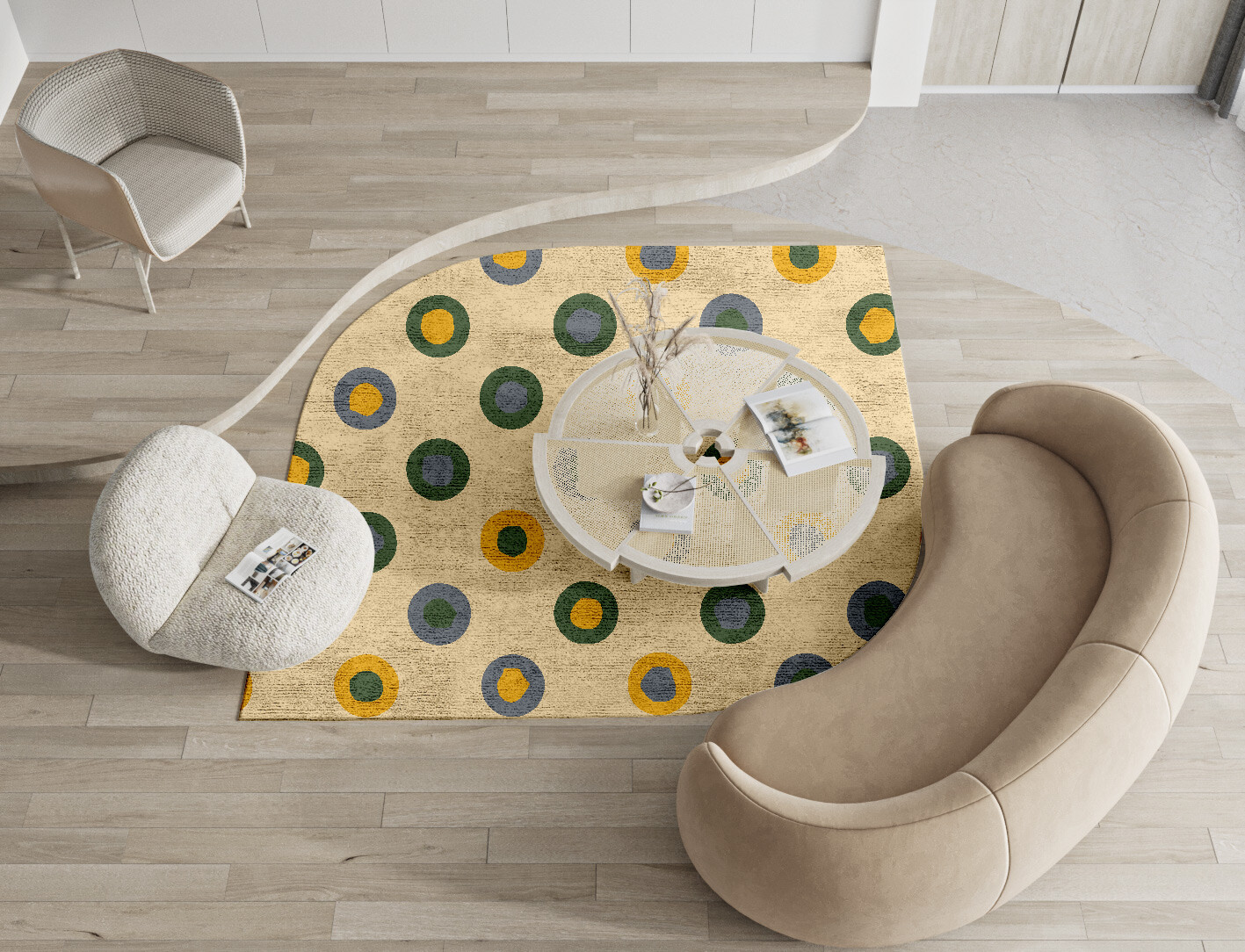 Fay Geometric Ogee Hand Knotted Bamboo Silk Custom Rug by Rug Artisan
