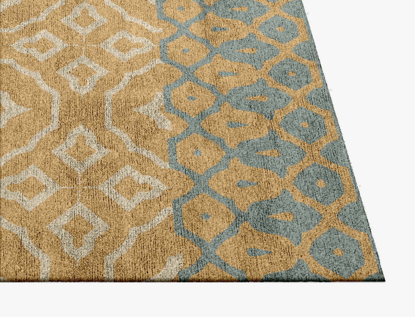 Felix Blue Royal Square Hand Knotted Bamboo Silk Custom Rug by Rug Artisan