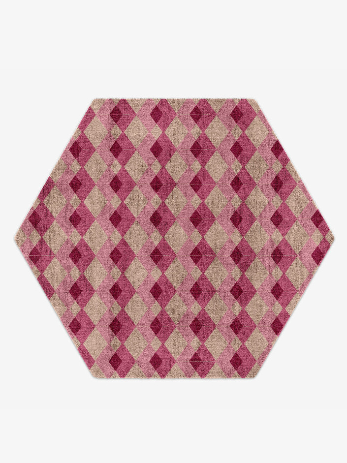 Femina Geometric Hexagon Hand Knotted Bamboo Silk Custom Rug by Rug Artisan
