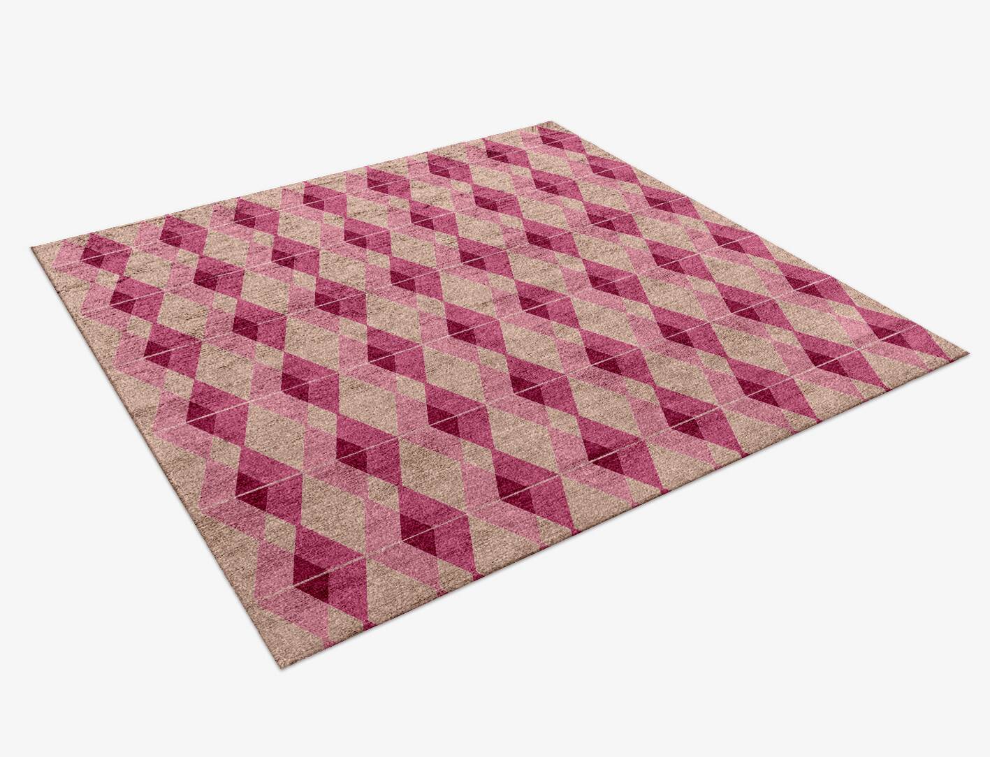 Femina Geometric Square Hand Knotted Bamboo Silk Custom Rug by Rug Artisan