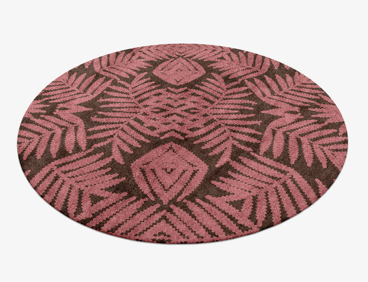 Fern Floral Round Hand Knotted Bamboo Silk Custom Rug by Rug Artisan