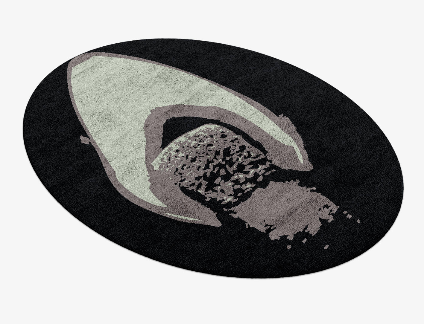 Feu Abstract Oval Hand Knotted Bamboo Silk Custom Rug by Rug Artisan