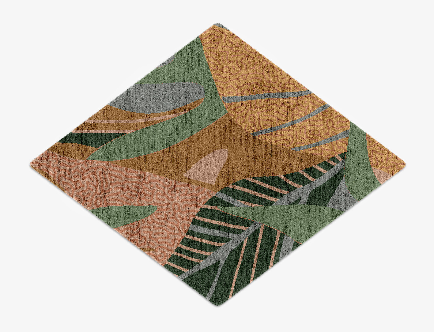 Ficus Field of Flowers Diamond Hand Knotted Bamboo Silk Custom Rug by Rug Artisan