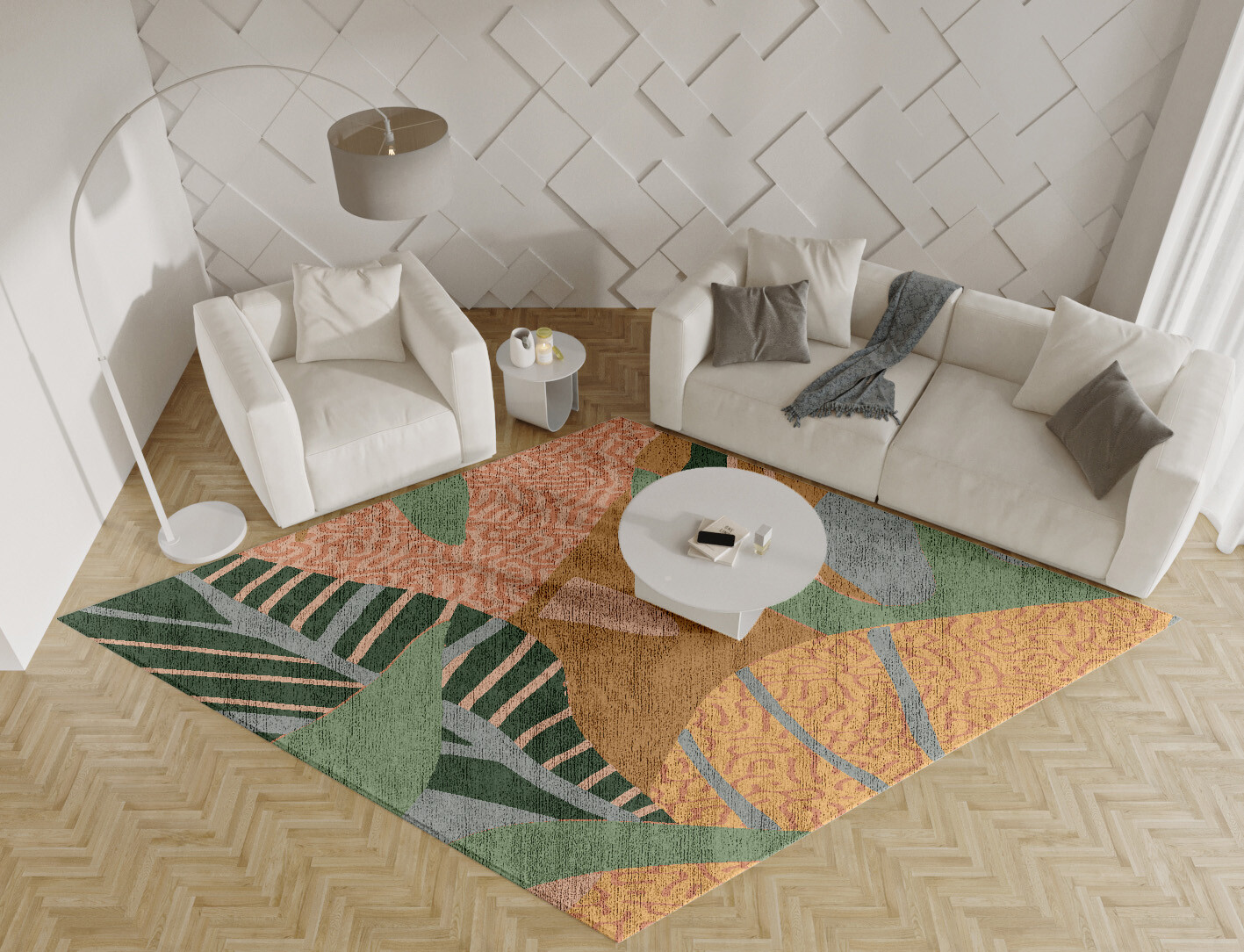 Ficus Field of Flowers Diamond Hand Knotted Bamboo Silk Custom Rug by Rug Artisan