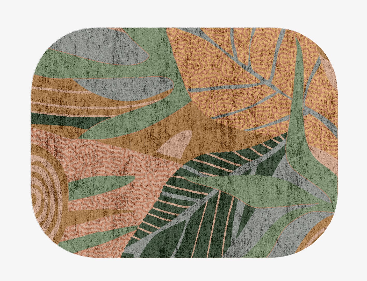 Ficus Field of Flowers Oblong Hand Knotted Bamboo Silk Custom Rug by Rug Artisan