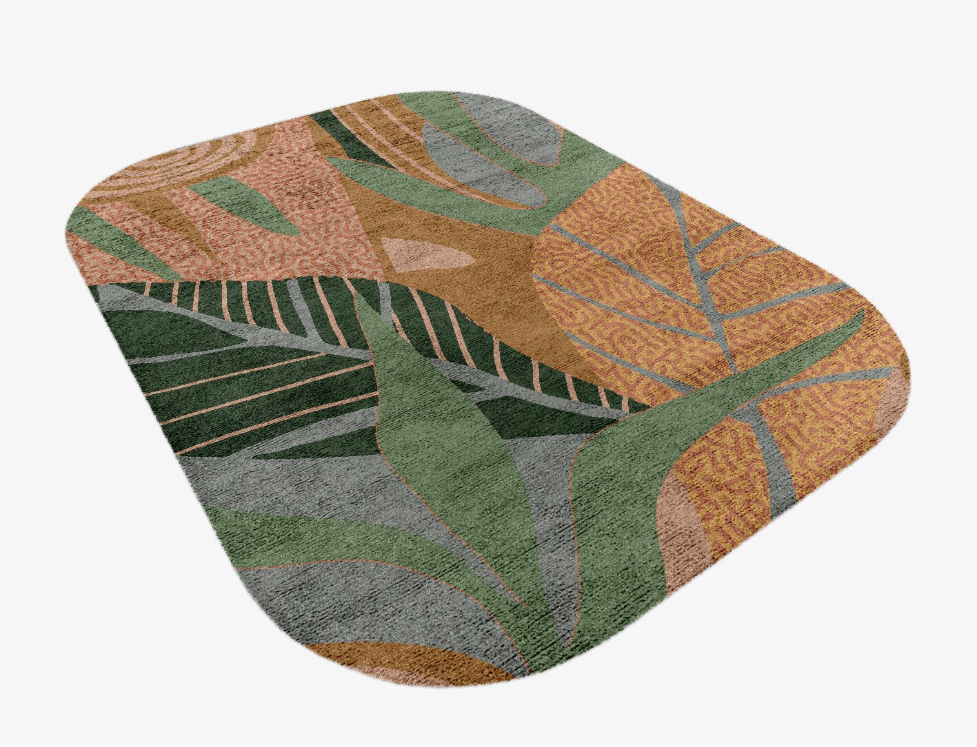Ficus Field of Flowers Oblong Hand Knotted Bamboo Silk Custom Rug by Rug Artisan