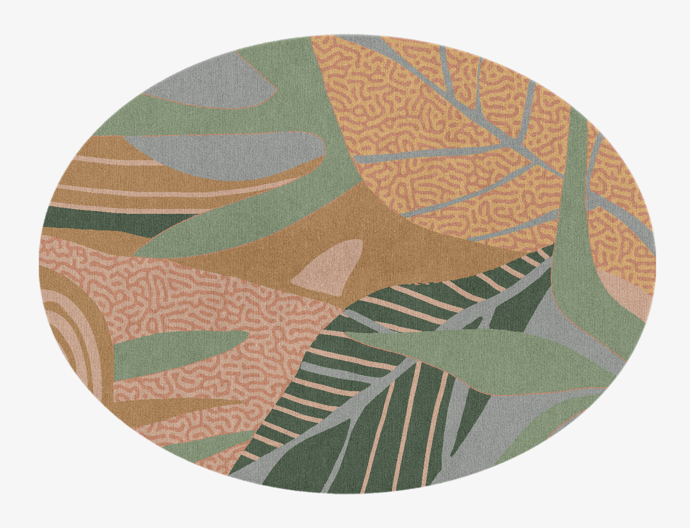 Ficus Field of Flowers Oval Hand Knotted Tibetan Wool Custom Rug by Rug Artisan