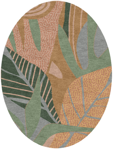 Ficus Field of Flowers Oval Hand Knotted Tibetan Wool Custom Rug by Rug Artisan