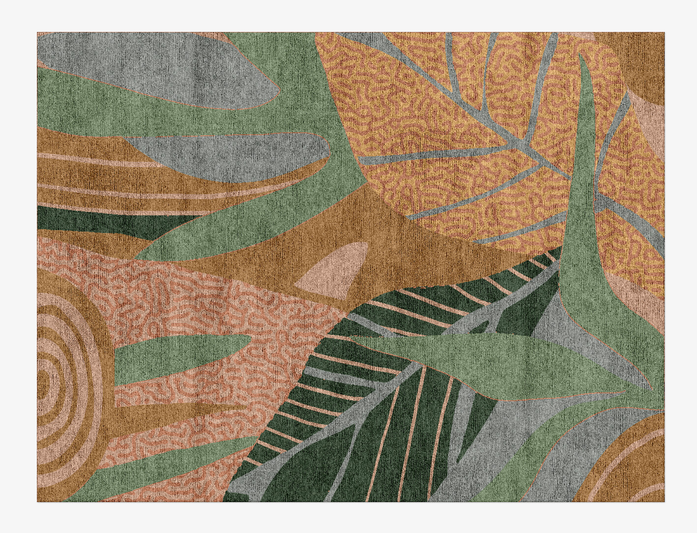 Ficus Field of Flowers Rectangle Hand Knotted Bamboo Silk Custom Rug by Rug Artisan