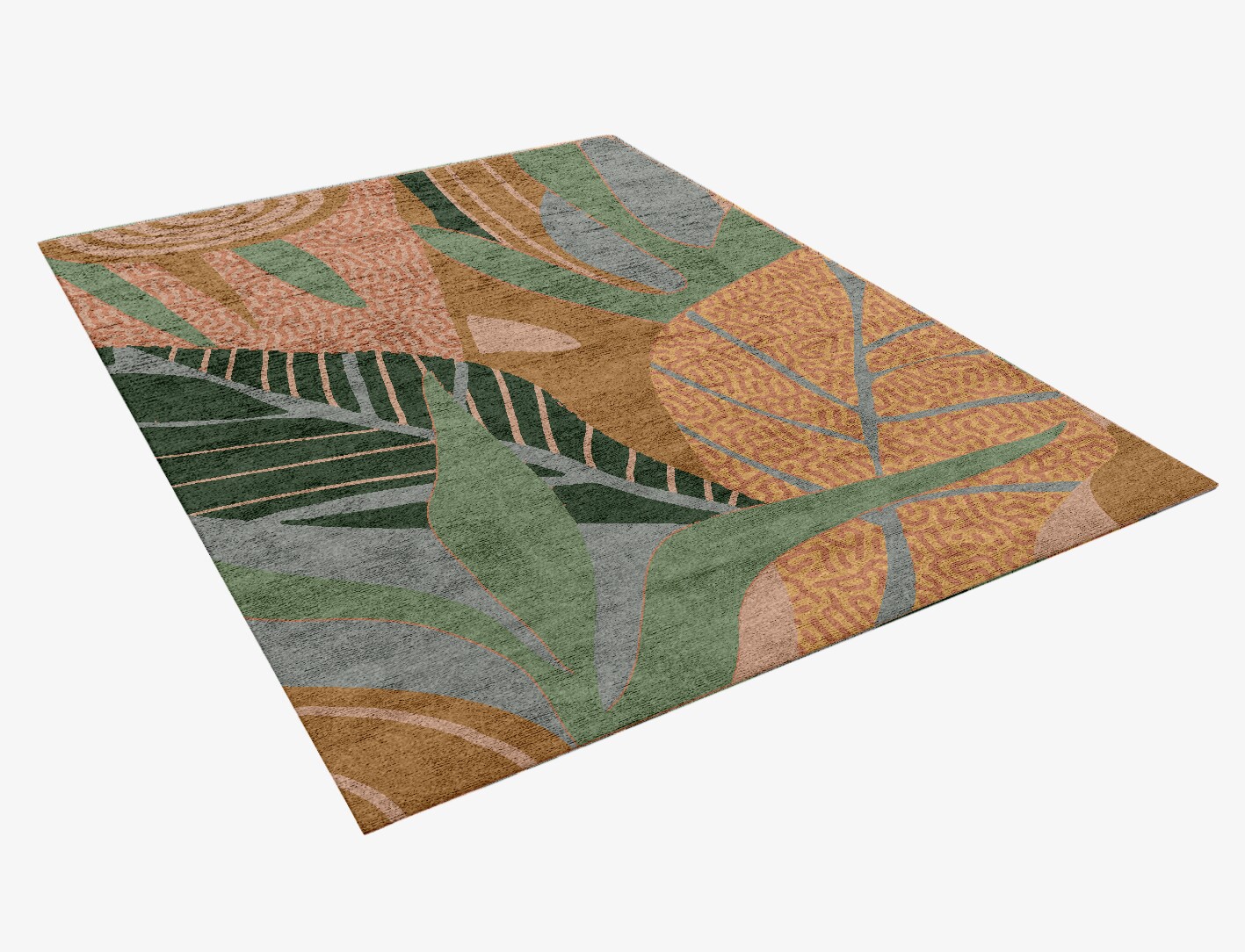 Ficus Field of Flowers Rectangle Hand Knotted Bamboo Silk Custom Rug by Rug Artisan