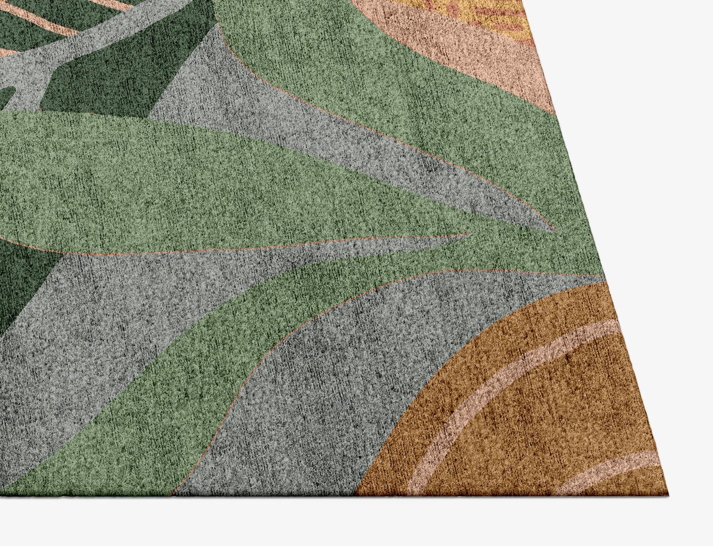 Ficus Field of Flowers Rectangle Hand Knotted Bamboo Silk Custom Rug by Rug Artisan