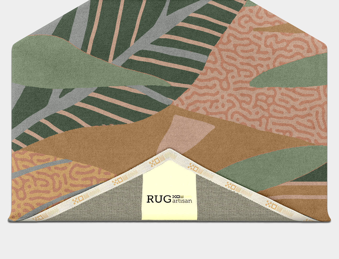 Ficus Field of Flowers Hexagon Hand Tufted Pure Wool Custom Rug by Rug Artisan